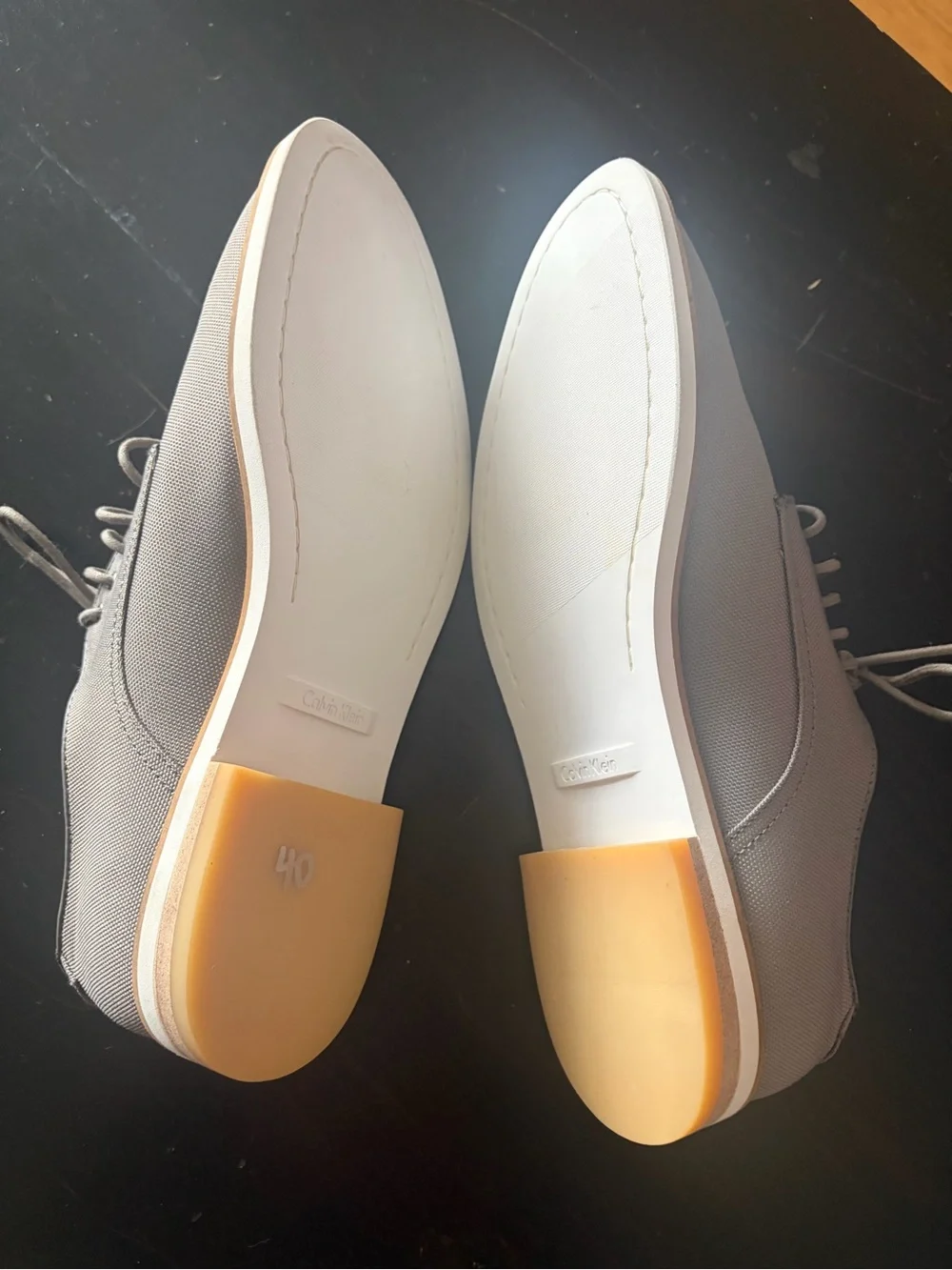 Men’s Calvin Klein Gray Canvas Lace-Up Oxfords